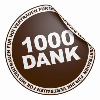 3D Sticker Dark Brown - 1000 Thanks