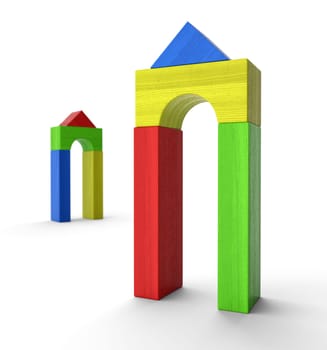 House made of colourful building blocks 7