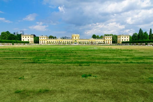 The orangery in Kassel was built below or about 400 m south of the former city palace near the western Fuldaufer under Landgrave Karl between 1703 and 1711. Since then it has formed the northern beginning of the Karlsaue.