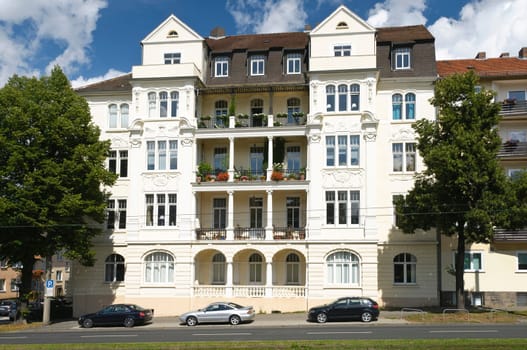 Residential building with magnificent façade in the style of historicism in Kassel,Wilhelmshöher Allee.