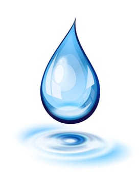 Water drop and ripples icon