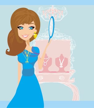 Girl and jewelry