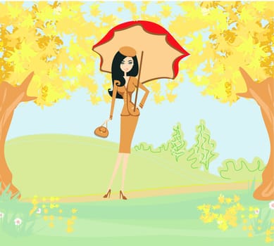 beautiful woman with umbrella