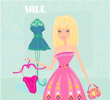 Stylish woman shopping