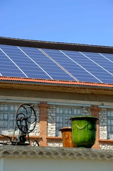 solar roof of a french viticultural cooperative in the vicinity of anduze