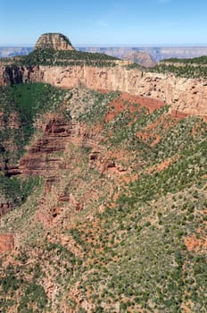 helicopter flight over the Grand Canyon National Park in Arizona in America