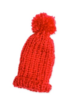 Poodle hat,knitted cap in red