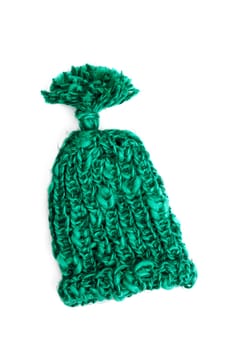 Green knitted cap,wooly hat