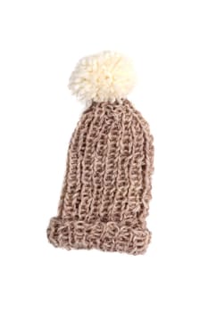 Brown knitted cap,wooly hat