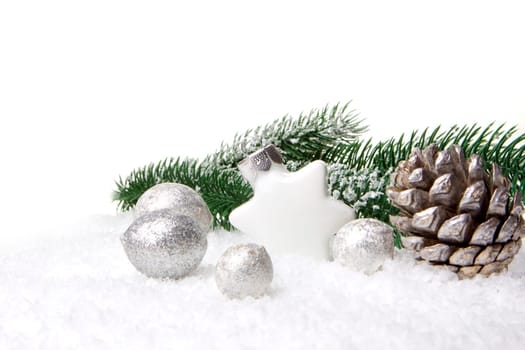 Christmas,Christmas decoration silver and white