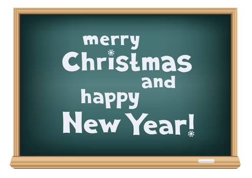 Text message on the school blackboard that represent the holidays