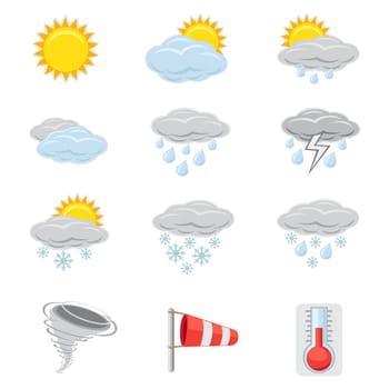 A collection of icons that show different weather