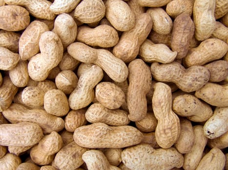 Agricultural background, a pile of beautiful peanut