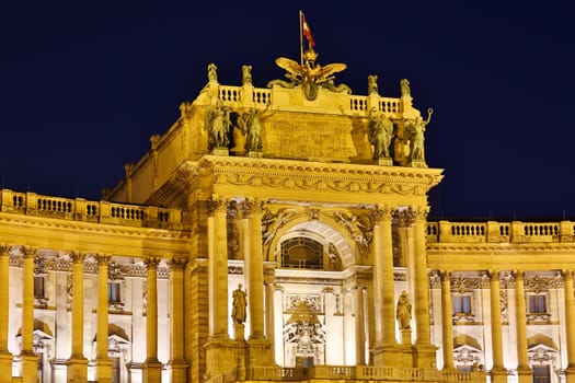 Hofburg by night,landmark and destination in Vienna