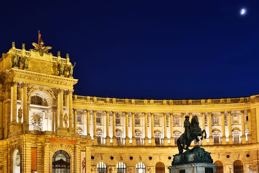 Hofburg by night,landmark and destination in Vienna