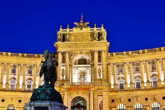 Hofburg by night,landmark and destination in Vienna