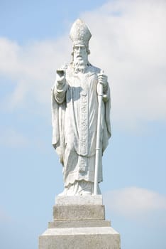 Saint Patrick statue at the hill of Tara in Ireland.