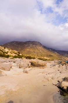 Wide view of Kedrodasos beach, island of Crete, Greece