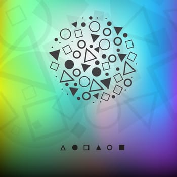 The modern abstract color background of dark geometrical circle shapes