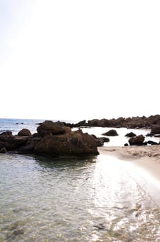 Wide view of Kedrodasos beach, island of Crete, Greece