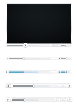 Browser video player isolated on the white background