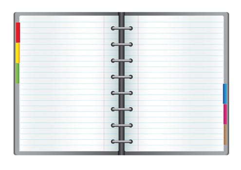 Business notebook isolated on the white background