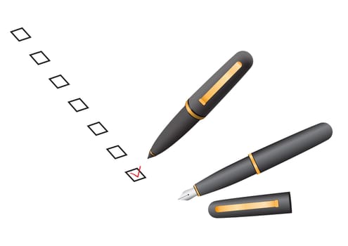 Choose your decisions in check box by a pen