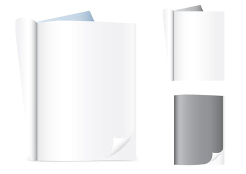 Empty magazines isolated on the white background