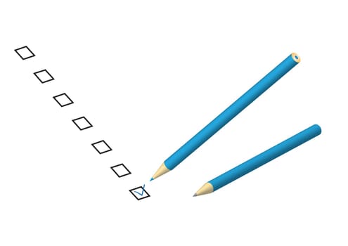 Choose your decisions in check box by a pencil