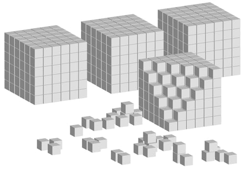 Abstract cubes isolated on the white background
