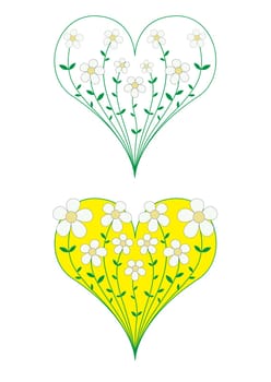 Flowers melting in heart