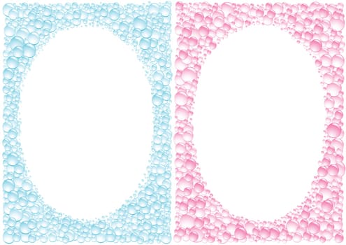 The drops blue and pink framework for photo