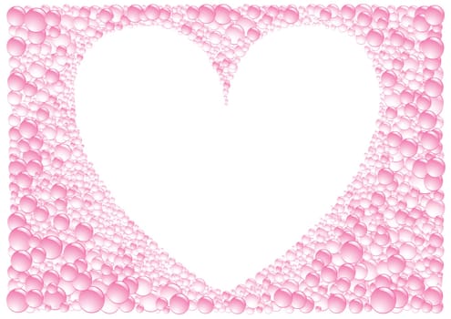 The pink framework heart on white background