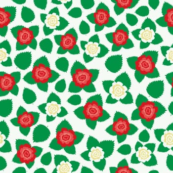 Beautiful simple red and white roses on a white background