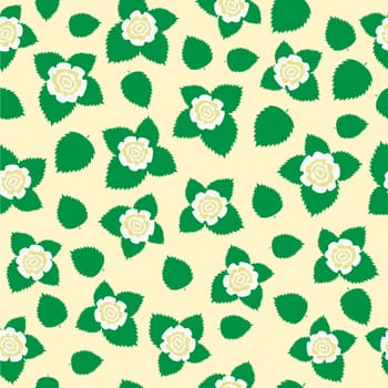 The white roses with leaves texture on the white dairy background