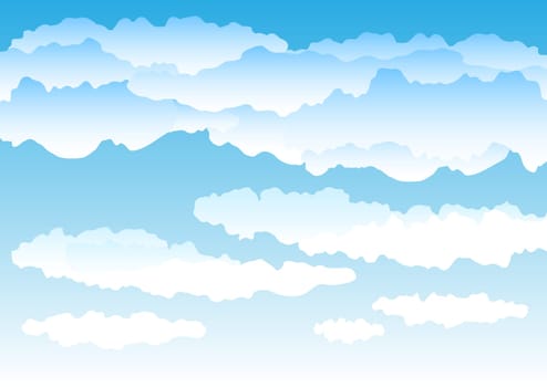 Beautiful simple clouds on the blue sky