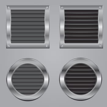 Metal cooling squares and circles fastened by bolts