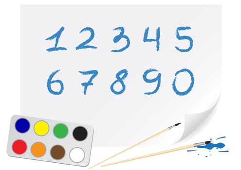 Nursery drawing digit on a paper