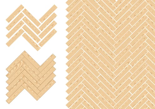 Wood parquet plank for the floor on the white background