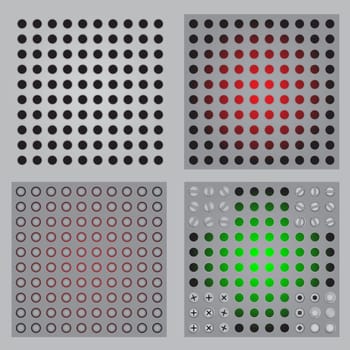 Metal protective lattice, bolts, screws.