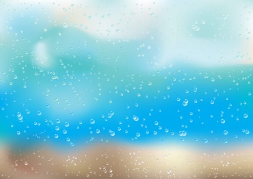 Background with rain drops on the window