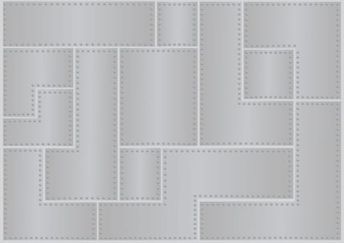 Vector background in metal rivets plate