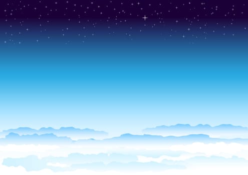 Stars sky. Heavenly atmosphere smoothly passing in space.