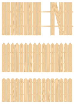 The pieces of wooden planks to make fence