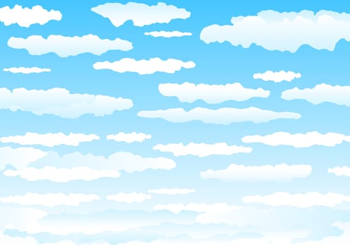 Beautiful simple clouds on the blue sky