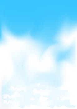 Beautiful simple meshes clouds on the blue sky