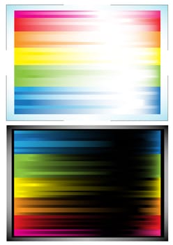 Iridescent light on a black and white background
