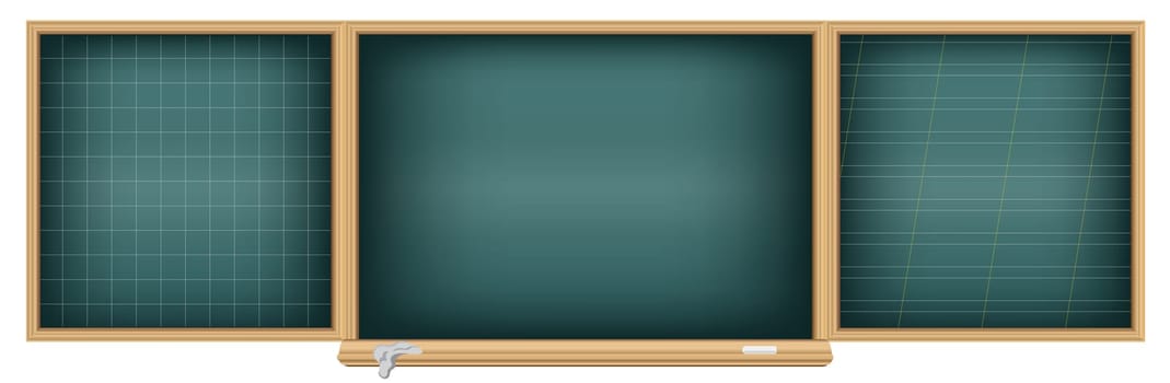 The big school blackboard with guides on the white background