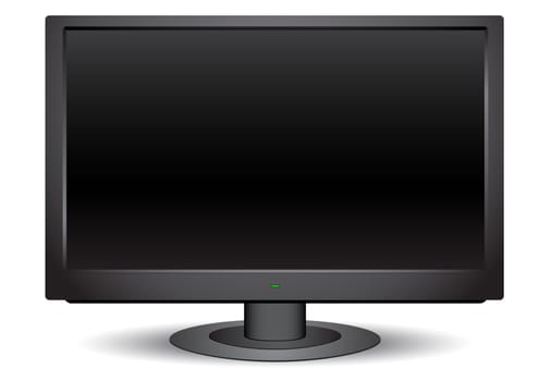 Modern black wide tv isolated on the white background