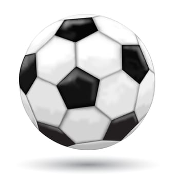 Classic mesh soccer ball isolated on the white background